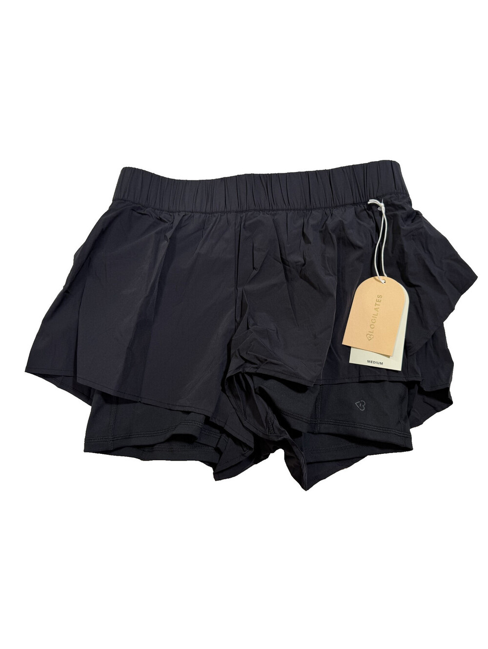 Blogilates Black Ruffle Shorts Woven Mid-Rise Women's Size M NWT NEW
